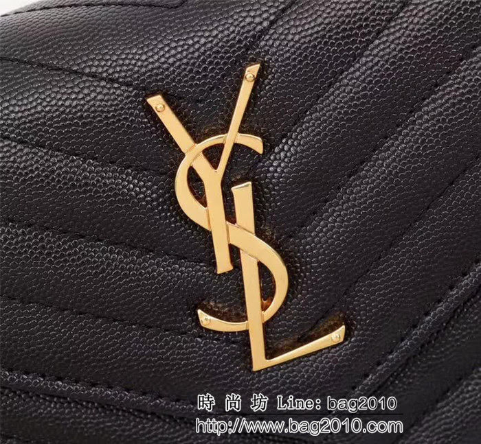 YSL聖羅蘭 專櫃最新V紋皮 金色五金扣 可拆卸鏈條 小挎包 27720 YAS1269